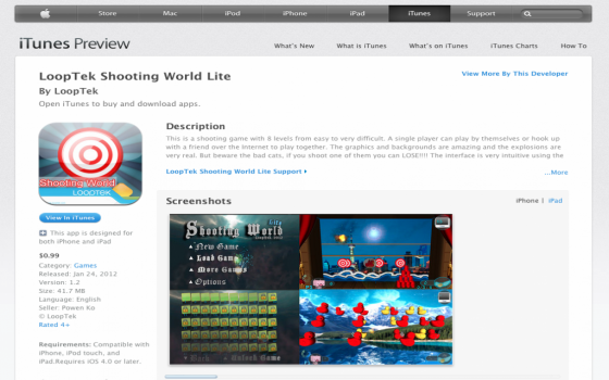 PowenKo > Products > iPhone App > LoopTek Shooting World Lite